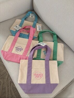 4 Trader Joe’s pastel mini bags